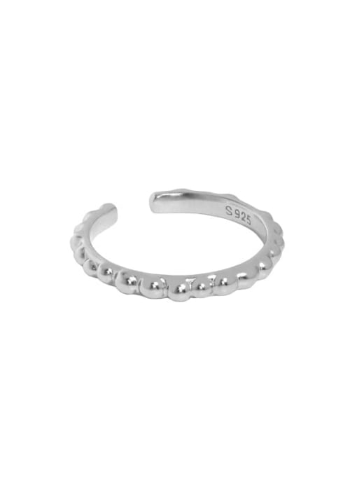 Platinum [14 adjustable] 925 Sterling Silver Irregular Minimalist Band Ring